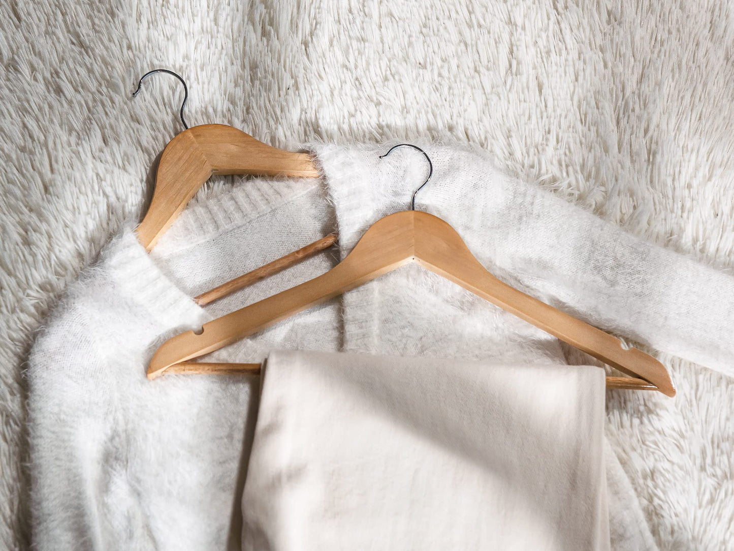 StorageWorks Wooden Coat Hangers 20 Pack, Heavy Duty Natural Wood Hangers for Clothes, Heavy Duty Coathangers with Shoulder Notches