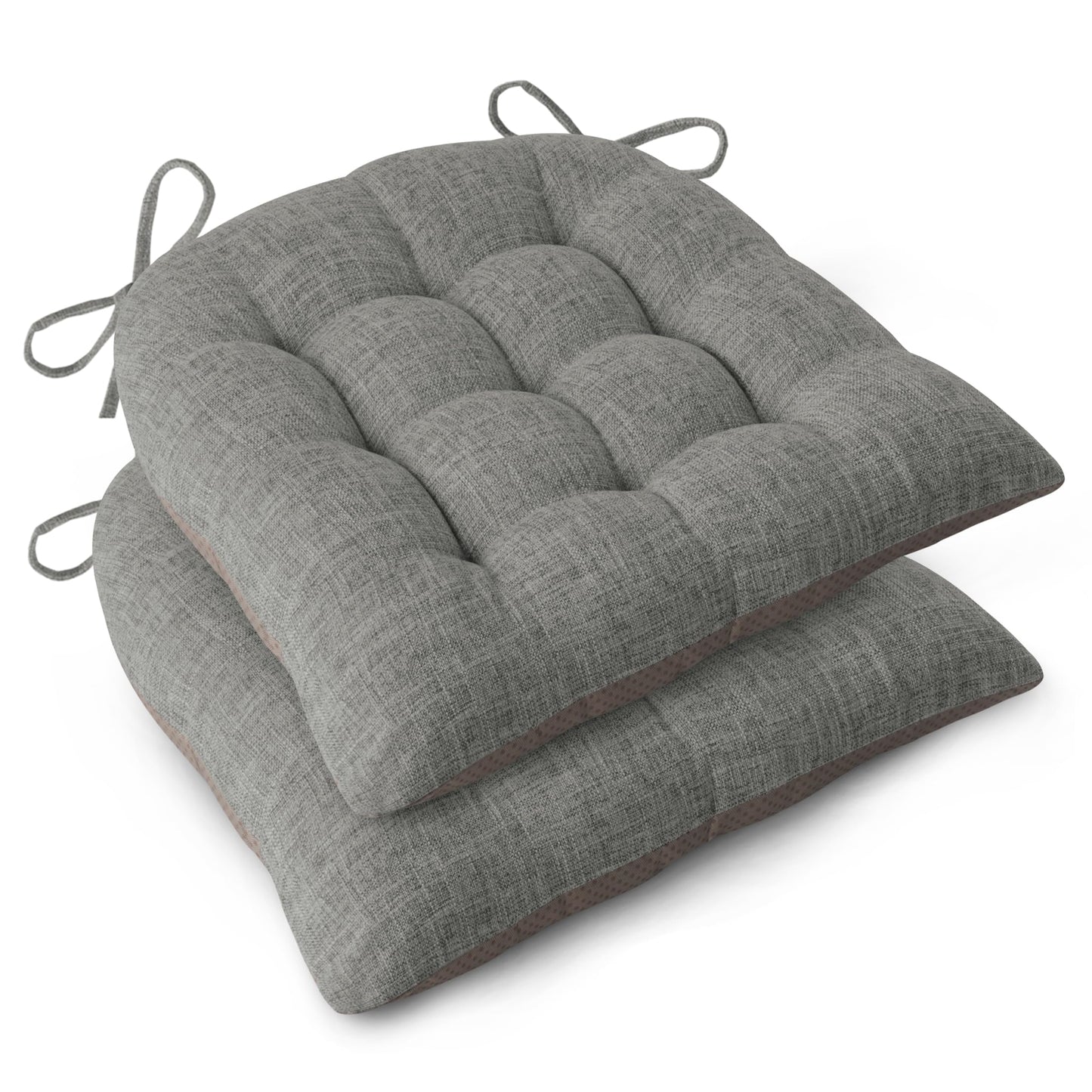 FlyGulls Chair Cushions for Dining Chairs Set of 2 46x42x7.6 cm Light Grey