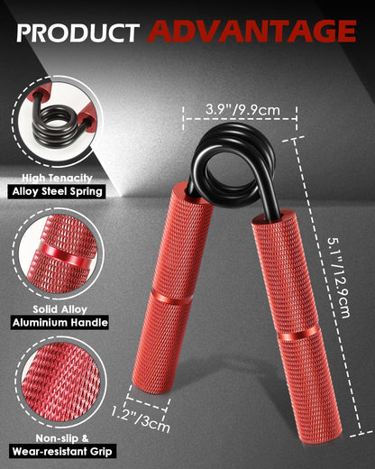Hozzen Grip Strengthener Trainer Set - 6 Pack Metal Hand Grips Strengthener 100-350LBS, Heavy-Duty Wrist Forearm Strengthener with 6 Rolls of Grip