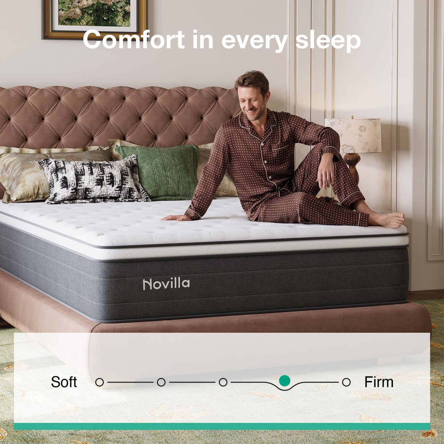 Novilla Small Double Mattress 4FT – 27CM Medium Firm Memory Foam Hybrid Mattress with 7-Zone Pocket Sprung Support, Motion Isolation, Pressure Relief