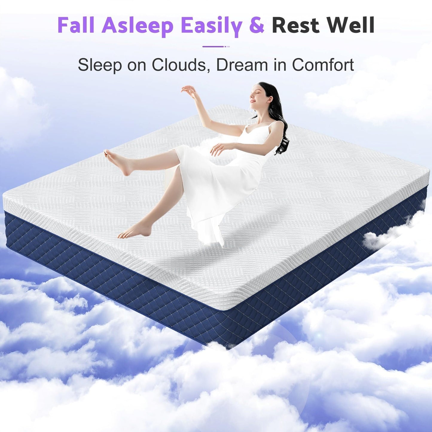 Bednew European Small Single Mattress, Medium Firm, 12 Inch Innerspring Hybrid Mattress with Breathable Foam and Pocket Spring For Cool Comfort Sleep