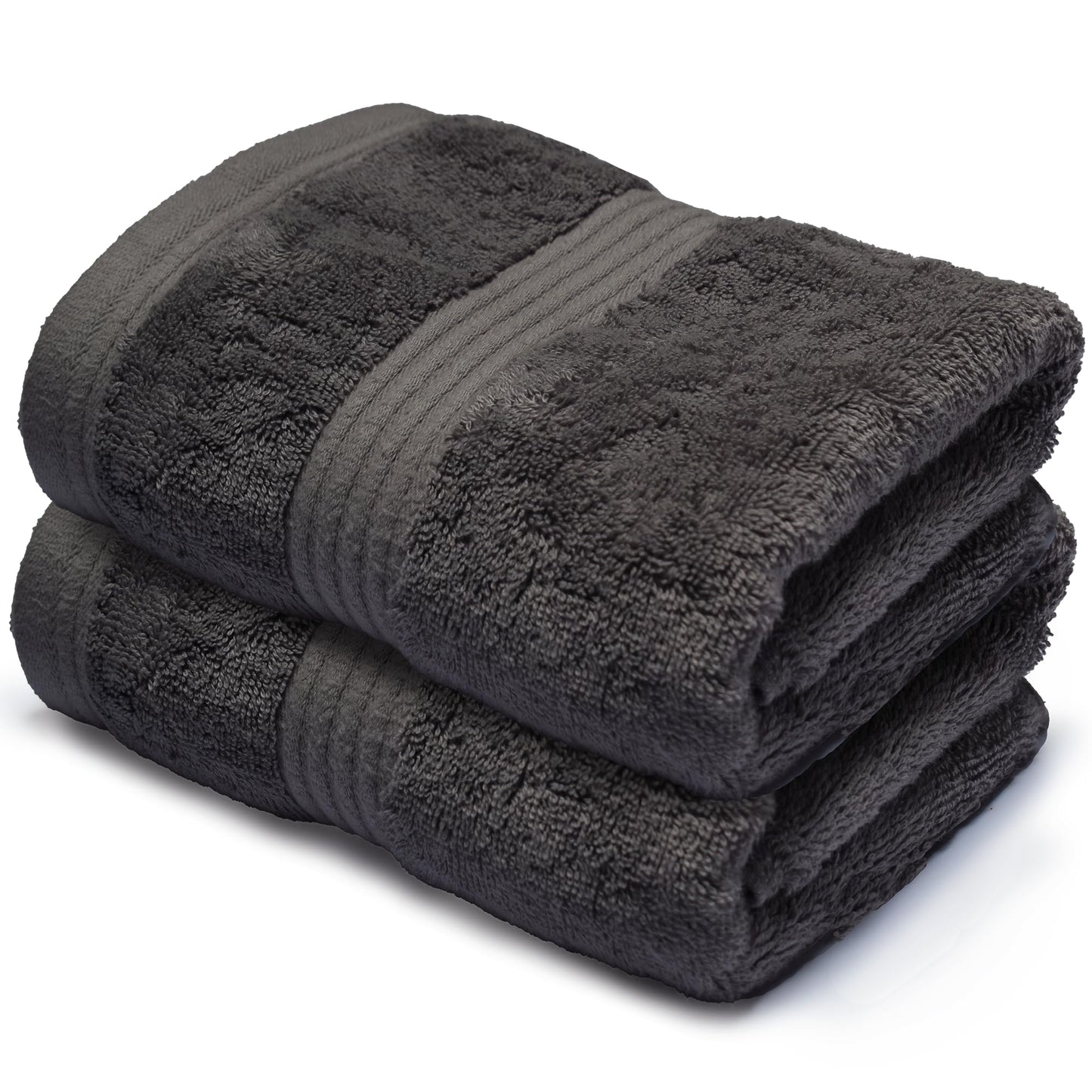 Makooz Luxurious Bamboo Hand Towels for Bathroom Pack of 2-700 GSM Bamboo & Egyptian Cotton 50/50 Blend - Ultra Silky Soft, Quick Dry, Absorbent