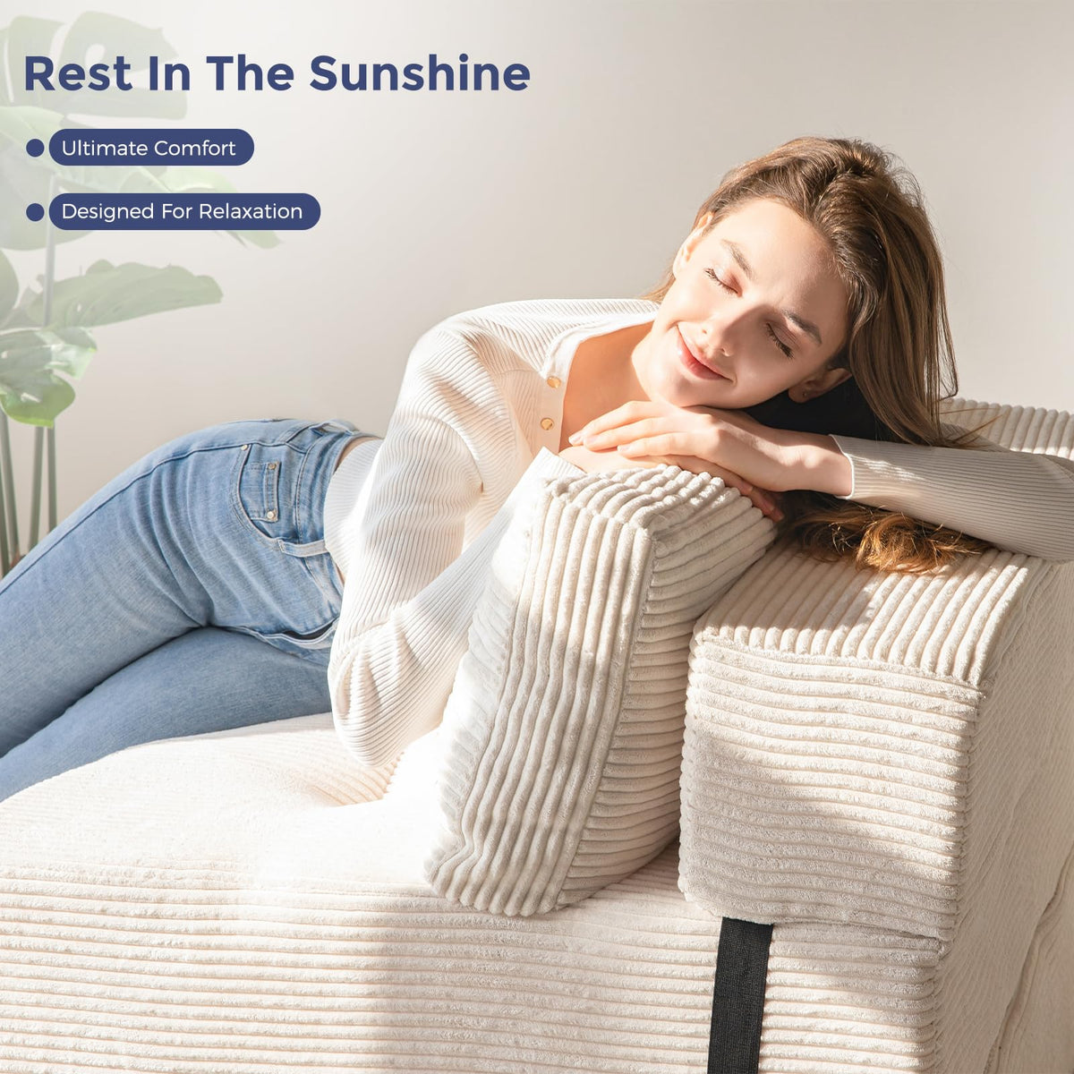 MAXYOYO Folding Sofa Bed, Convertible Sofa Bed with High-Density Support Foam, Portable 4 in 1 Fold Out Chair to Floor Lounger