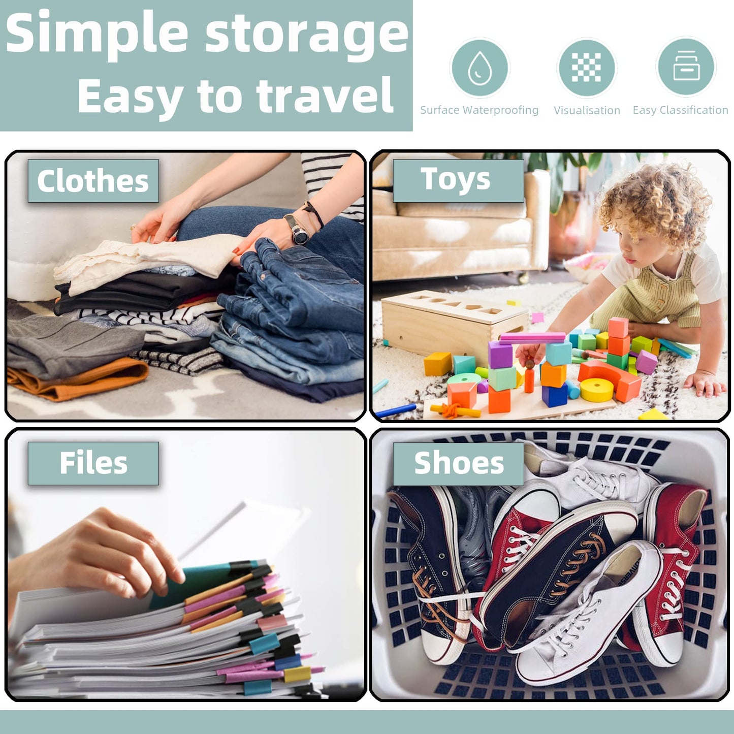 20pcs Travel Storage Set - Reusable Ziplock Bags, Clothes & Shoes Bags for Travel, Maternity & Hospital Use (5 Sizes)