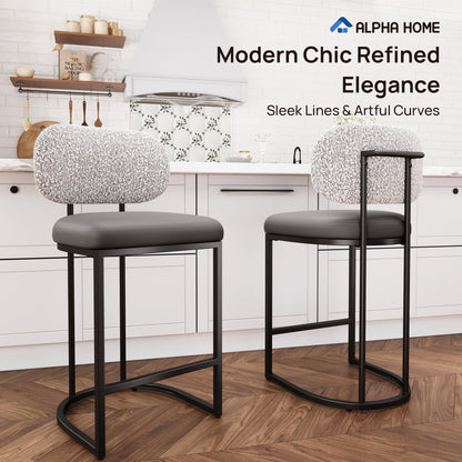 ALPHA HOME Bar Stools Set Counter Chairs with Backs and 9 CM Seat