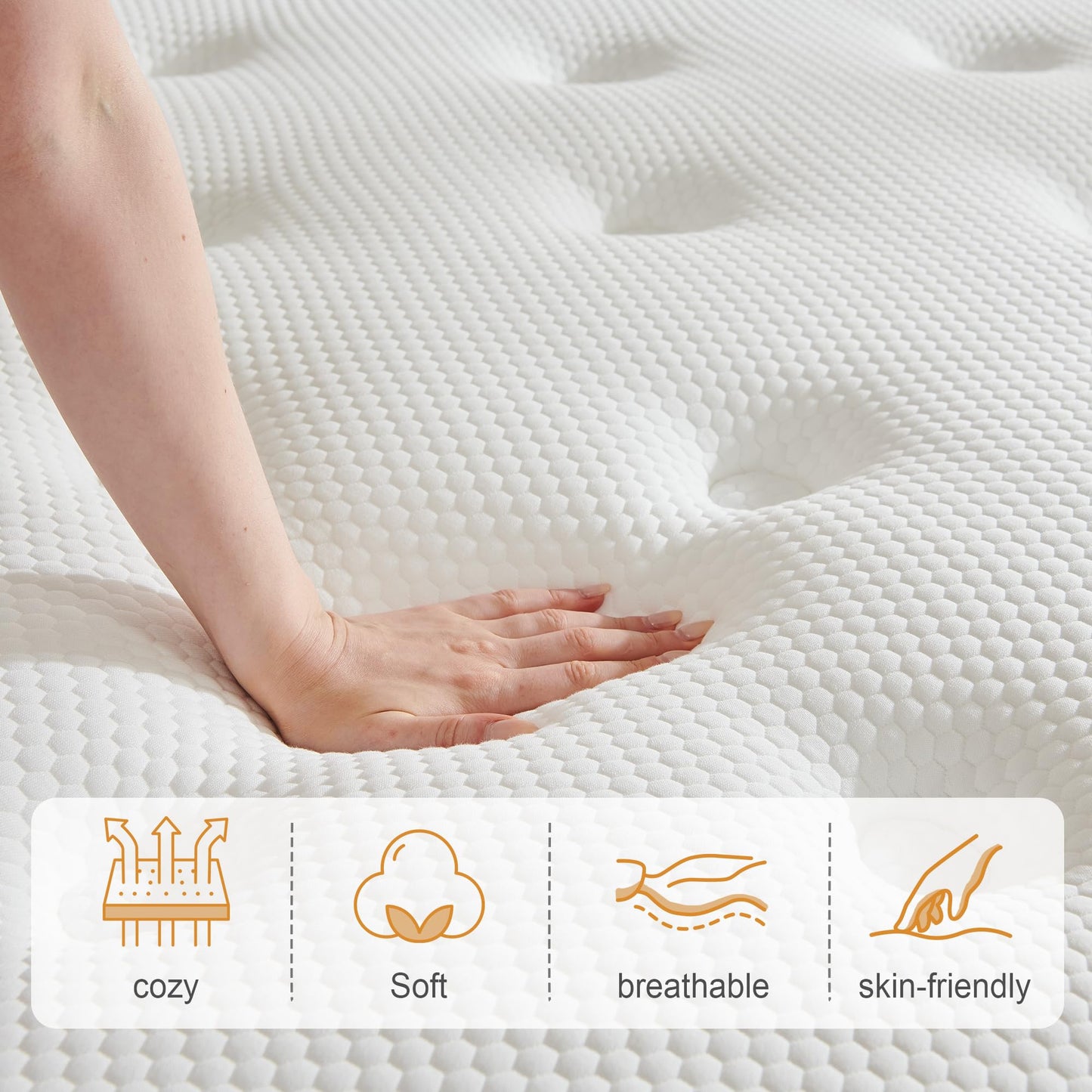 Sleremind Double Mattress,Hybrid Mattress,7-Zone Springs,135x190x25cm