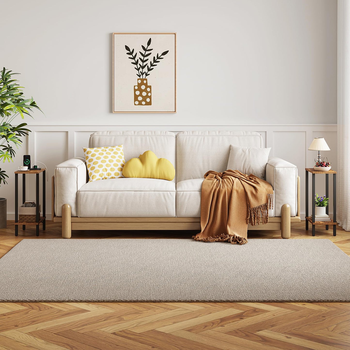 TUTOTAK Small Side Table, Narrow End Table, Skinny Sofa Table, Slim Nightstand, Living Room, Bed Room, Brown TB01BB062EU