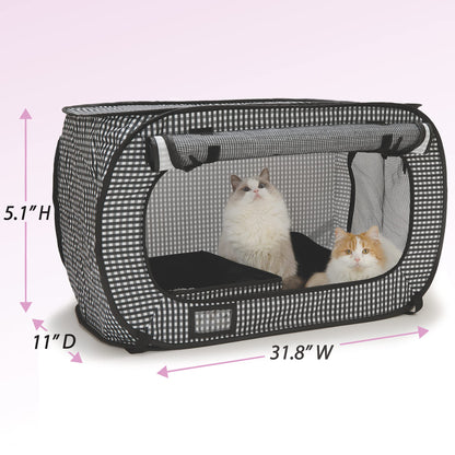 Necoichi Portable Stress Free Cat Cage, 1.32 kg, Black