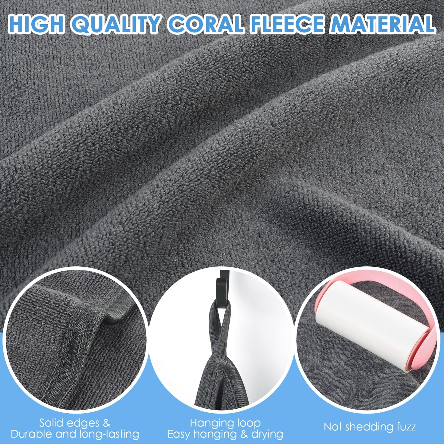 VIVOTE Microfibre Hand Towels for Bathroom Hand Towel with Hanging Loop