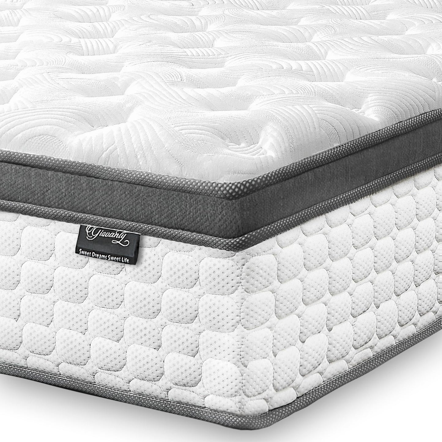 Giovanly 10 Inch Single Size Mattress, Hybrid Mattress in a box Gel Memory Foam, Pocket Springs