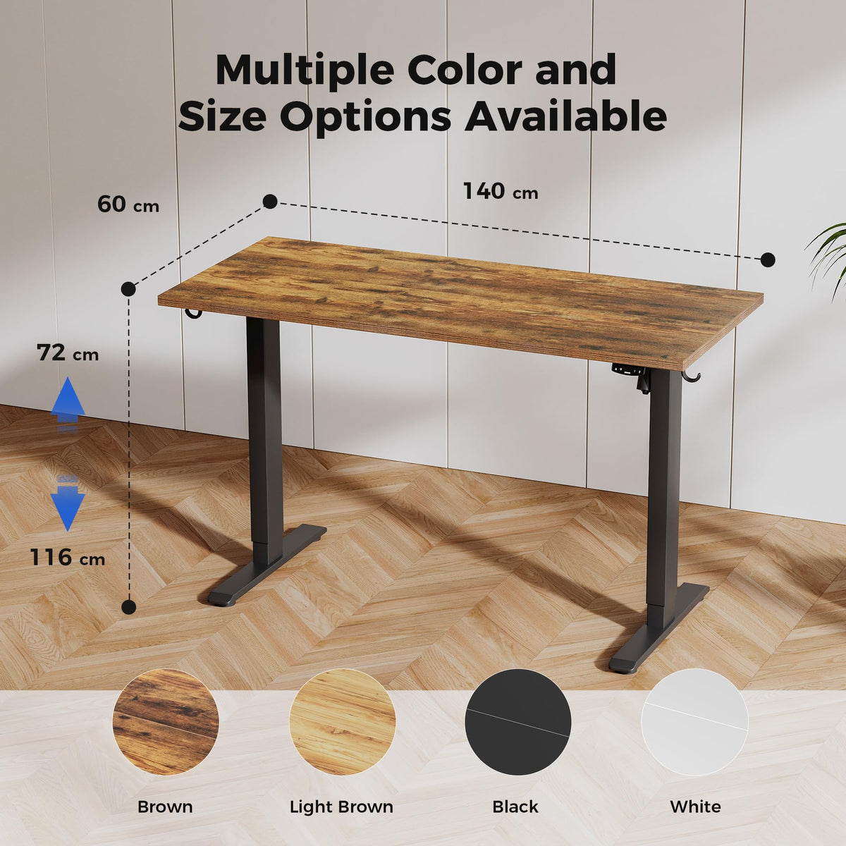 Agilestic Electric Standing Desk, 2 Memory Buttons, 140x60cm