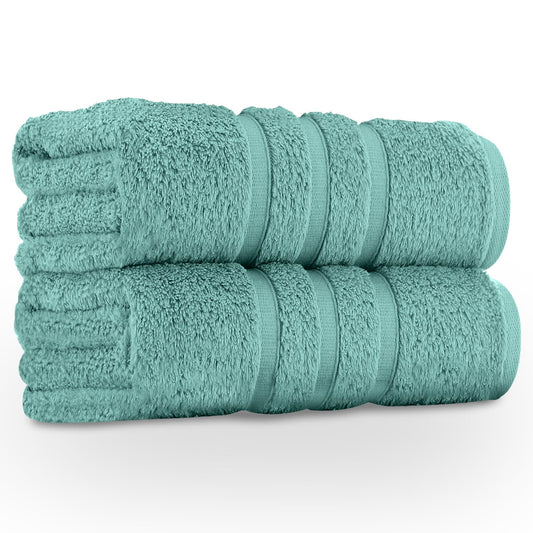 GC GAVENO CAVAILIA Large Bath Sheet - Jumbo Egyptian Cotton Towel - 2 Pack Quick Dry - Duck Egg
