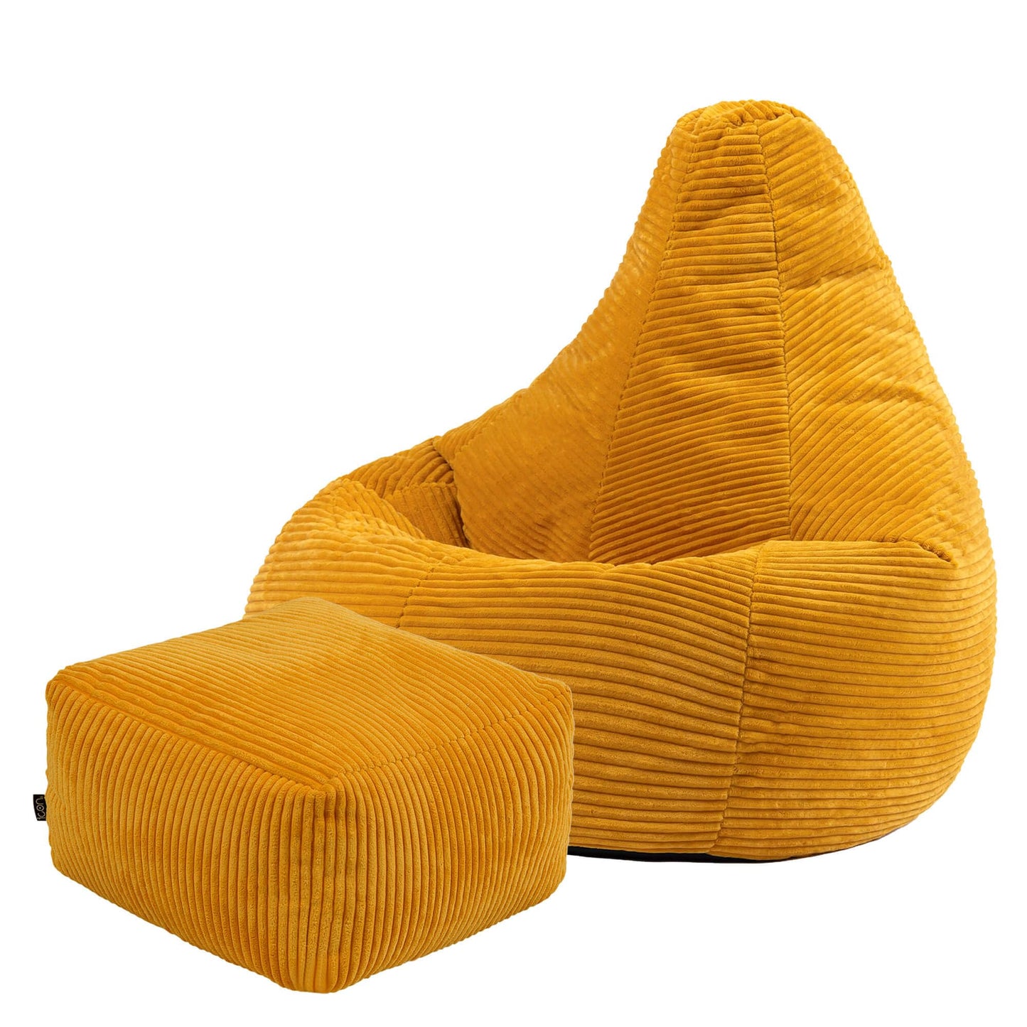 icon Dalton Cord Bean Bag & Footstool with Filling Included, Yellow
