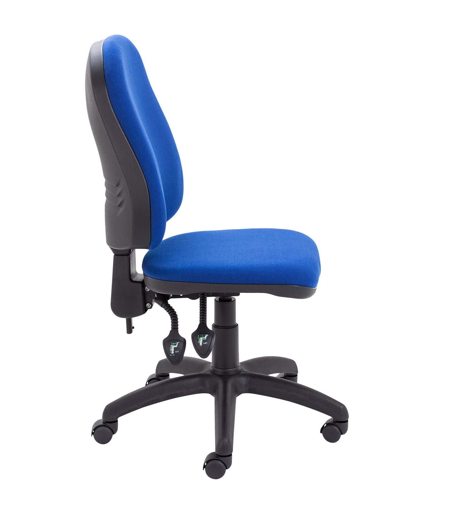 Office Hippo Small Chair Without Arms, Computer Desk With High Curved Back, Swivel + Adjustable Backrest, Home Office With Wheels, Max 115kg