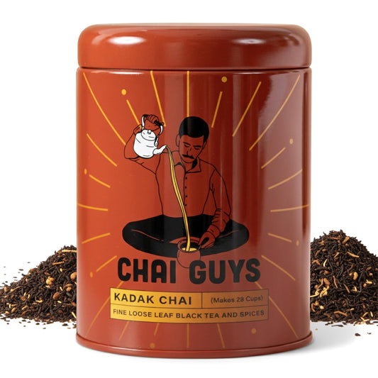 Karak Chai CTC BOP Loose Leaf Tea Blend with Cinnamon & Cardamom ? Creamy Indian Tea, Enjoy Hot, Cold, or as a Chai Iced Latte, 200g ? Chai Guys