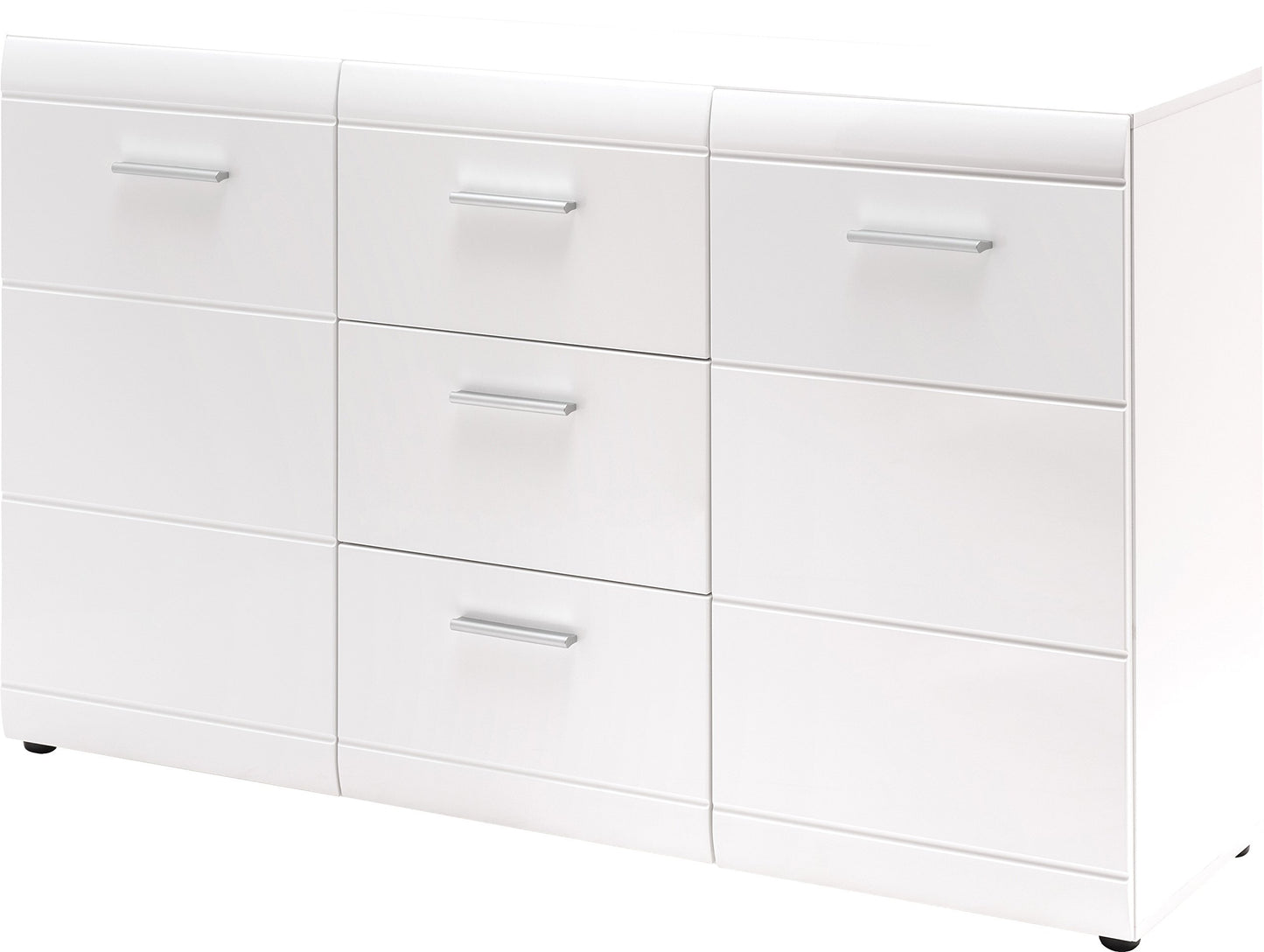 Germania Sideboard 3580-84 GW-Adana, in White, Fronts high gloss with groove milling, 144 x 86 x 40 cm (WxHxD)