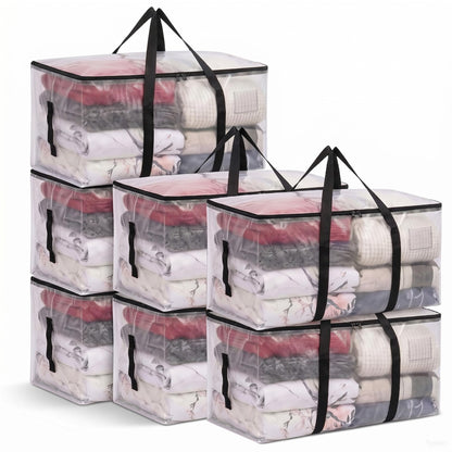 SUOHINAO Large Storage Bags Heavy Duty,Strong Storage Bags for Moving,Clear Moving Bags Extra Large Strong-7 Pack