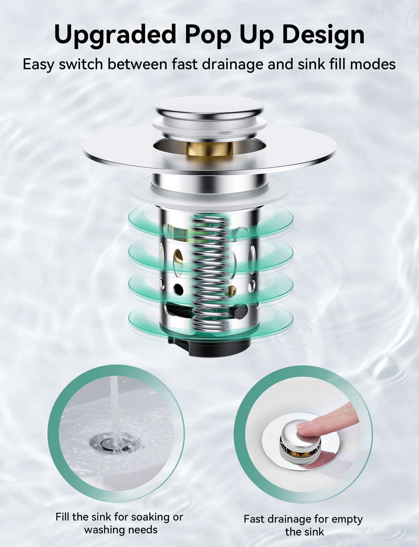 Magichome 2 Pack Bathroom Sink Plug fit for 28-45mm Basin Holes
