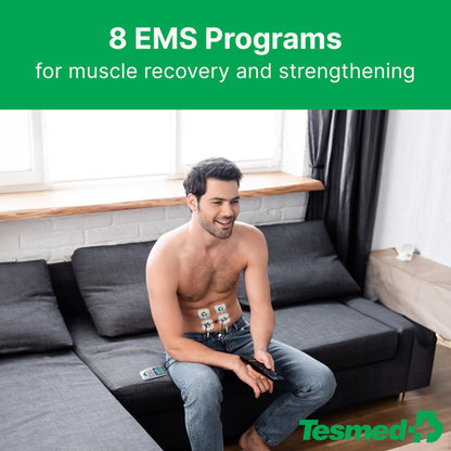 TESMED Fit 5.4: TENS Unit, EMS Muscle Stimulator & Muscle Massager (3-in-1), 22 Programs, 6 Customizable, Ideal for Pain Relief and Muscle