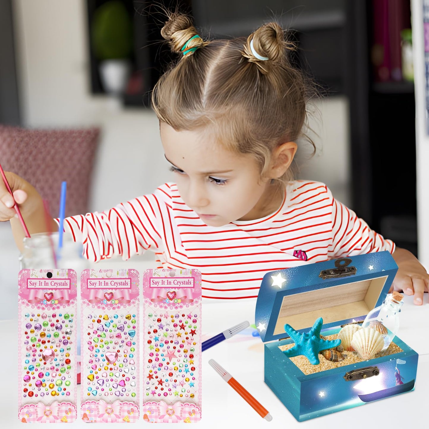 lahnao 10 Pieces Wooden Box with Lid, Mini Wooden Box With Hinged Lid, 5x5x9cm Small Wooden Box for Children's Birthday Parties