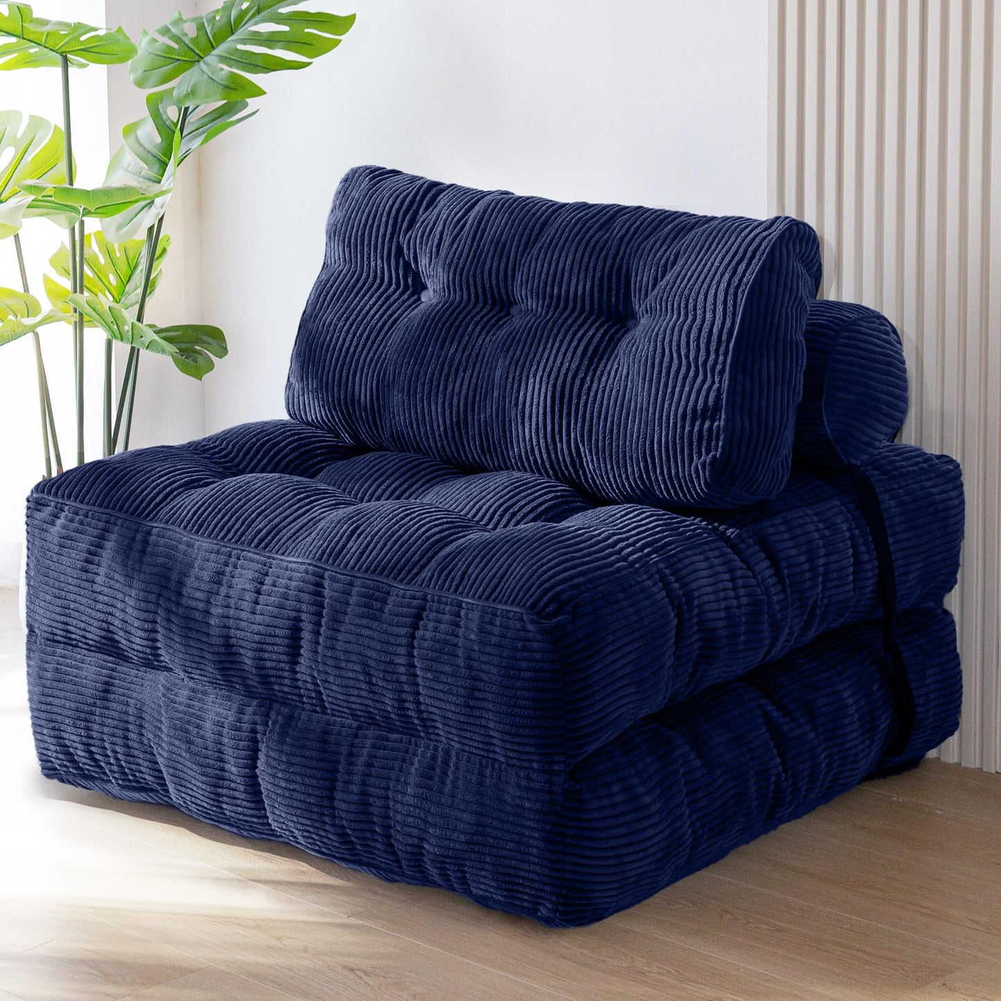 MAXYOYO Folding Sofa Bed, Convertible Sleeper Chair with Pillow Foldable Mattress with Back Support