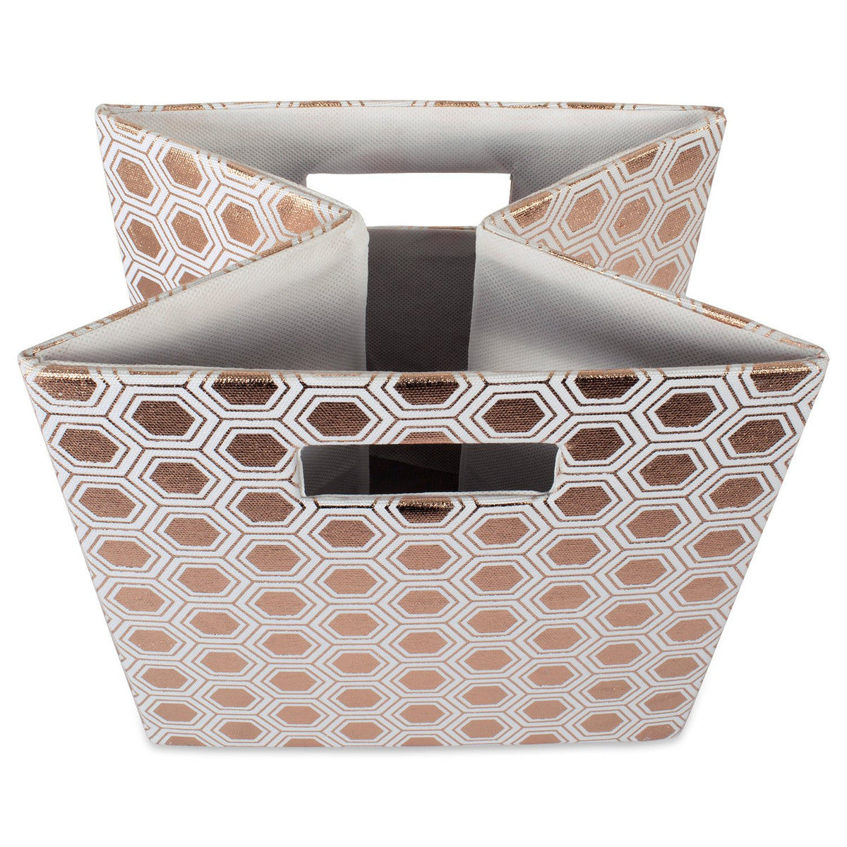 DII Hard Sided Collapsible Fabric Storage Container for Nursery, Offices, & Home Organization, 11x11x11" - Honeycomb Copper