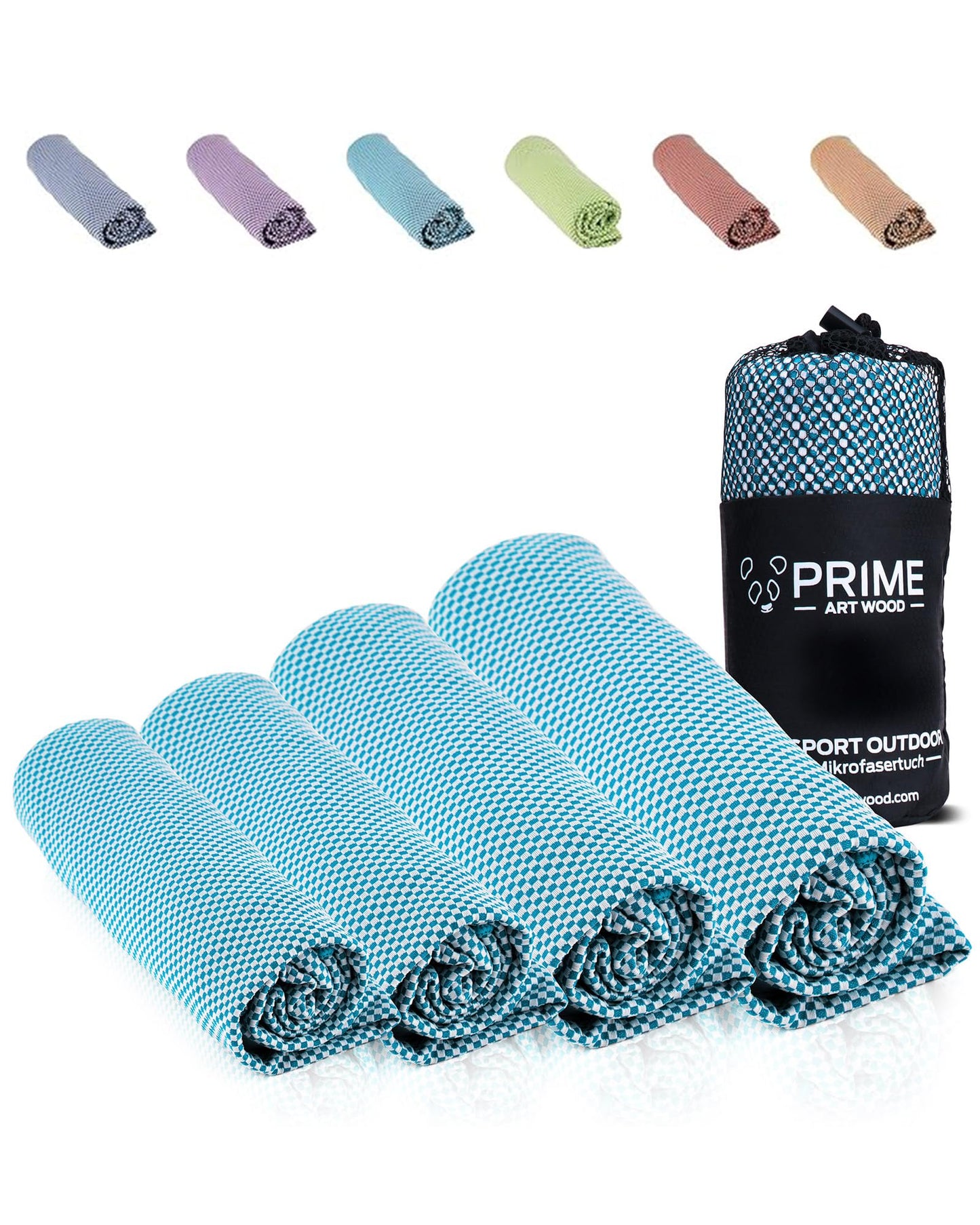 PRIME ART WOOD Bamboo Travel Towel 130 x 80 cm Light Blue