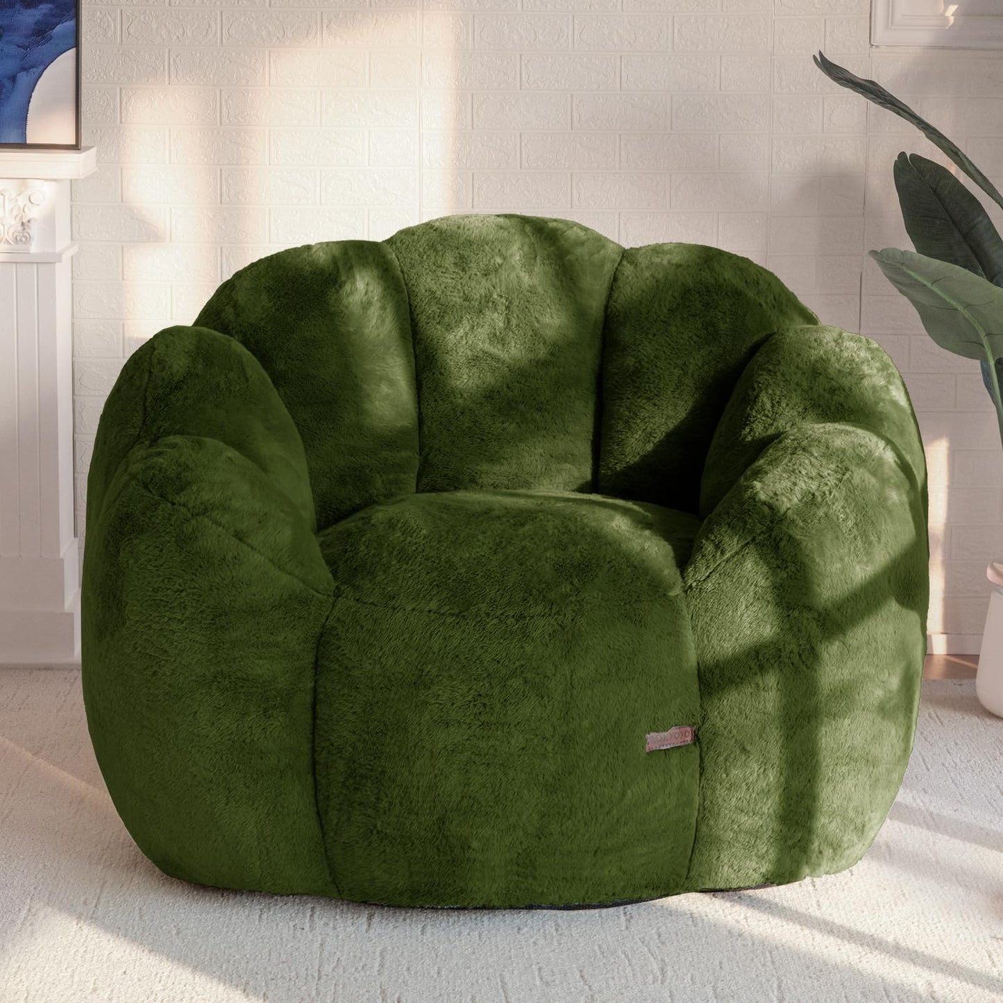 MAXYOYO Floral Shaped Bean Bag Sofa, Includes Filling, Faux Fur Fabric