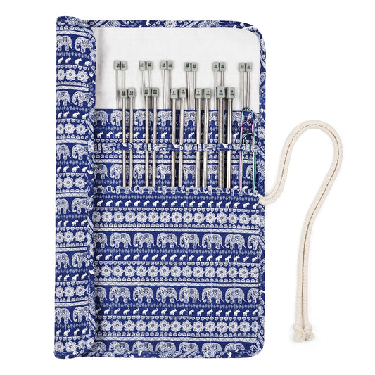 Aeelike 35cm Knitting Needles Sets with Case, Long Single Pointed Straight Knitting Pins, 22PCS Lightweight Metal Needles for Knitting & Stitch