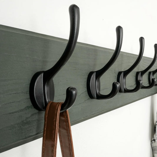 Dseap Coat Rack Wall: Patented, Heavy-Duty, 5-Double-Hooks Wooden Wall Mounted Coat Rack Coat Hanger Hook Rail for Winter Coats Hat Jacket Clothing