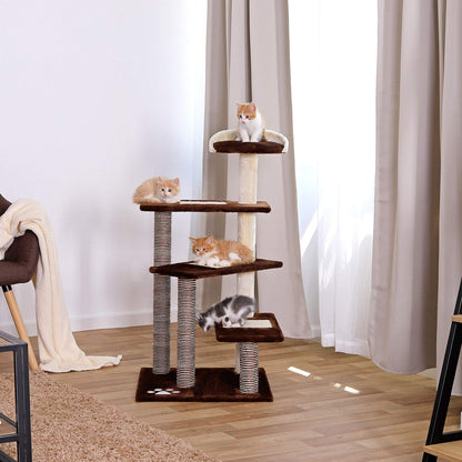 dibea Cat Scratcher Cat Tree Activity Centre Scratching Post 100 cm two coloured (brown/beige)
