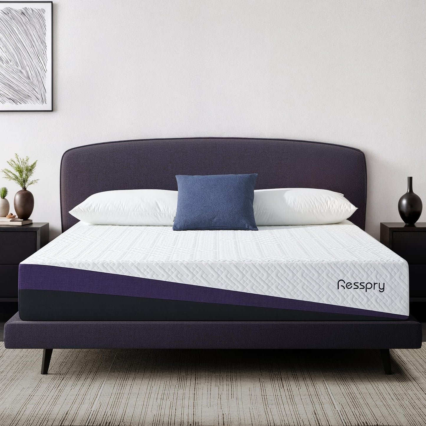 Resspry Small Double Mattress, 22CM Gel Memory Foam Mattress with Breathable Cover, Sleep Cooler and Skin Friendly
