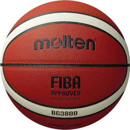 Molten BG3800 Basketball, Indoor, FIBA Approved, Composite Leather, Size 6, Orange/Ivory, Suitable For Boys age 12, 13, 14 and Girls age 14 & Adult