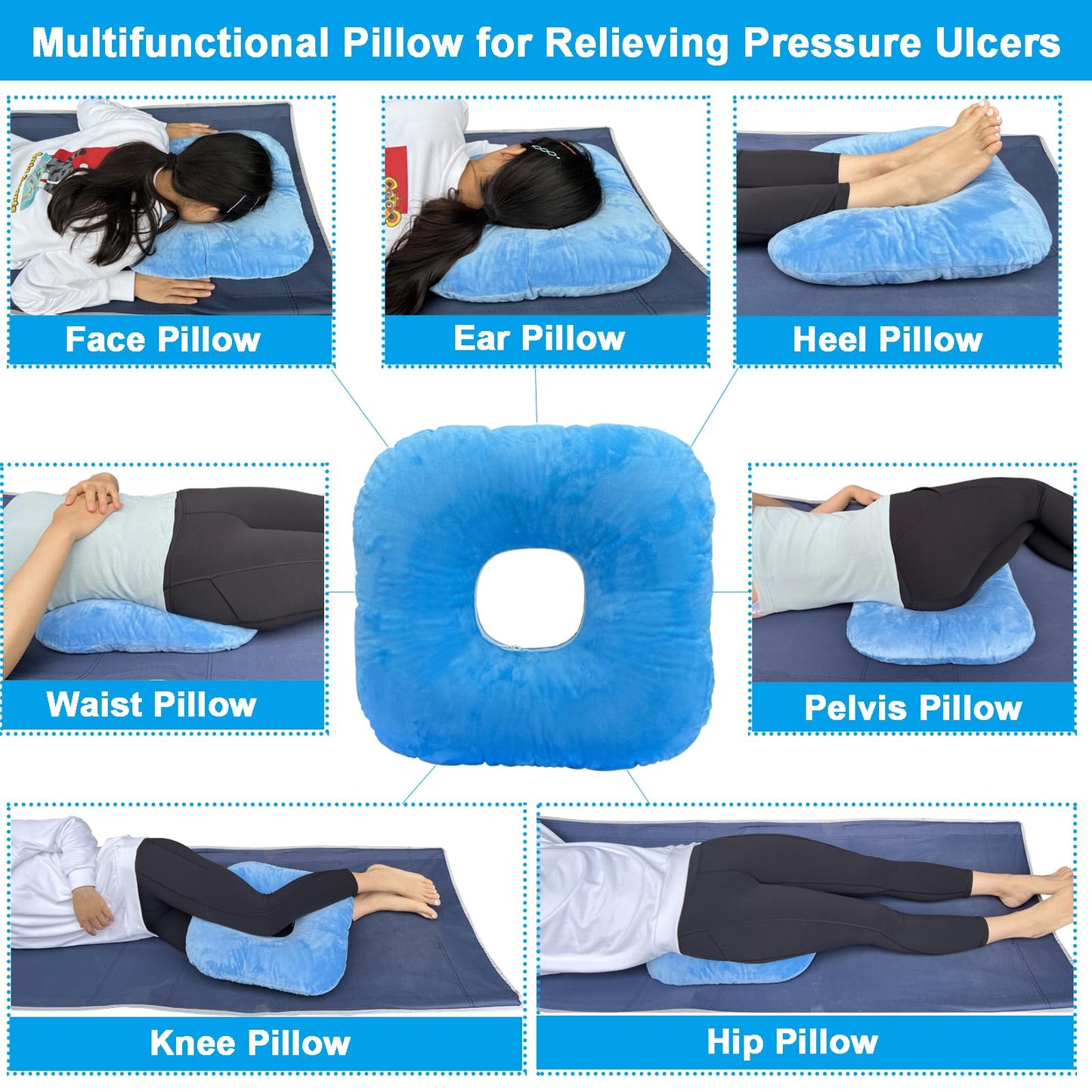 Jeelathy Donut Pillow Hemorrhoid Cushion for Tailbone Pain Relief, Medical Anti-bedsore Seat Cushion for Pressure Sores & Bedsores, Pregnancy