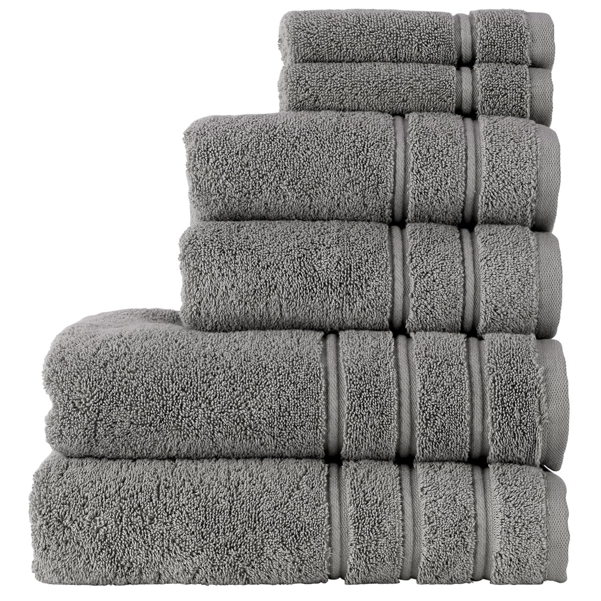 Christy Antalya Large Bath Towels | Set of 6 | 100% Turkish Cotton | 600GSM | Soft Plush Luxury Towel Set