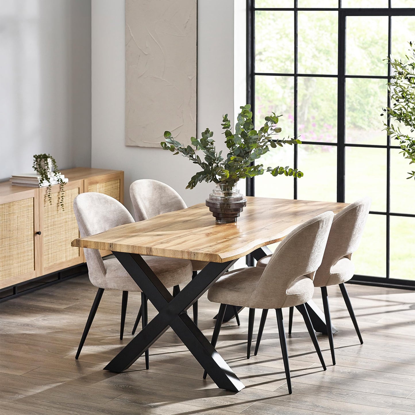 Julian Bowen Harvey Dining Table for 6, Brown - H75 x W180 x D90cm