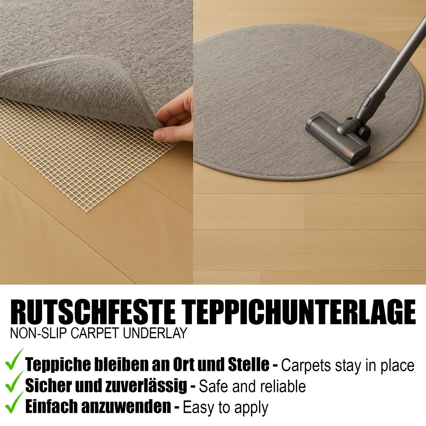 COM-FOUR® anti-slip mat for carpets, upholstery, tablecloths