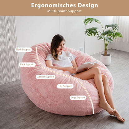 MAXYOYO Bean Bag Bed - Convertible Folds from Bean Bag Chair to Bed - Large Sofa with Plush Cover and Fluffy Filling Included for Adult, Guest