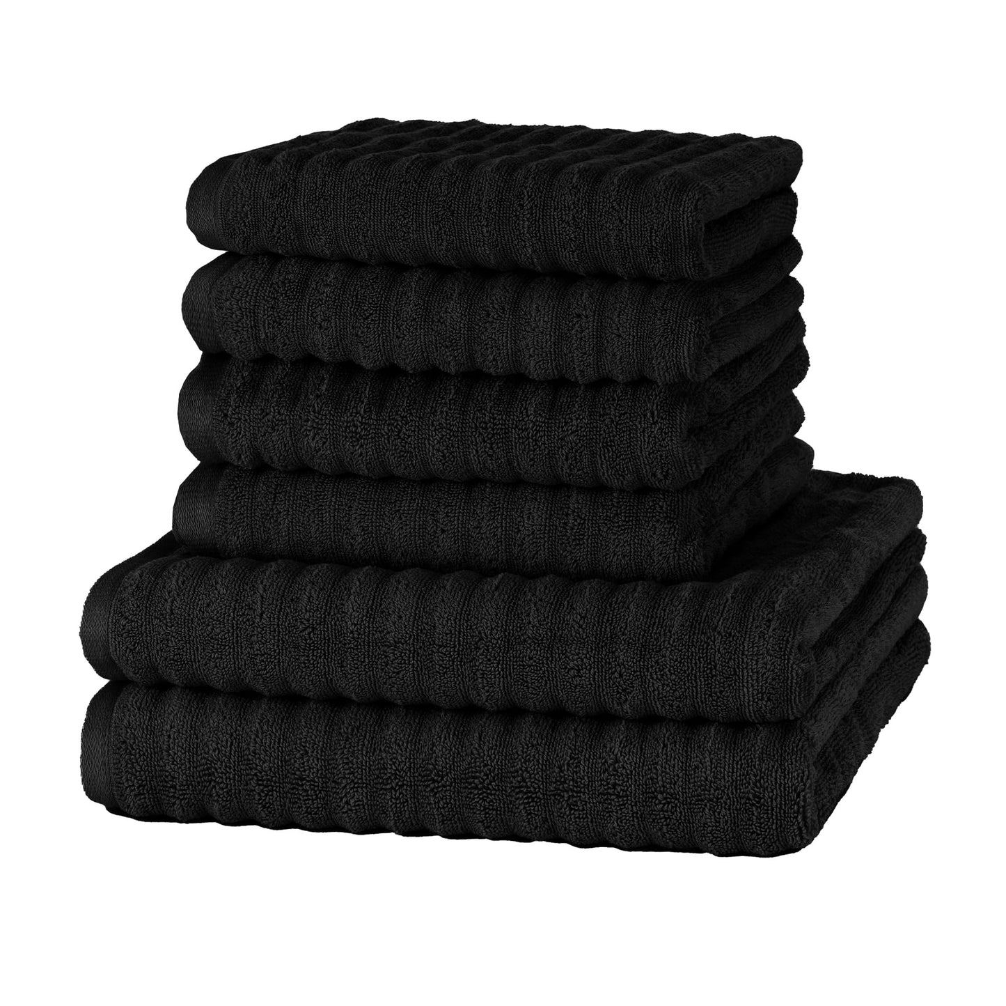 Merana OSLO towel set | quick-drying, soft & lint-free | terry luxury quality | 100% cotton terrycloth | OEKO-TEX | 590 GSM | gift set | Black