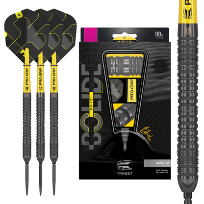 Target Darts Bolide Void 90% Tungsten Dart Set, Steel Tip Swiss Point Darts | Barrel 04, 21G | Professional Darts Sets, Black Darts, Swiss Point Tool