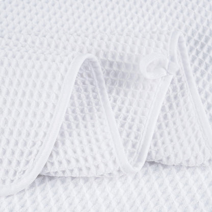 POLYTE Microfibre Quick Dry Lint Free Bath Sheet, 89 x 178 cm, Set of 2 (White, Waffle Weave)