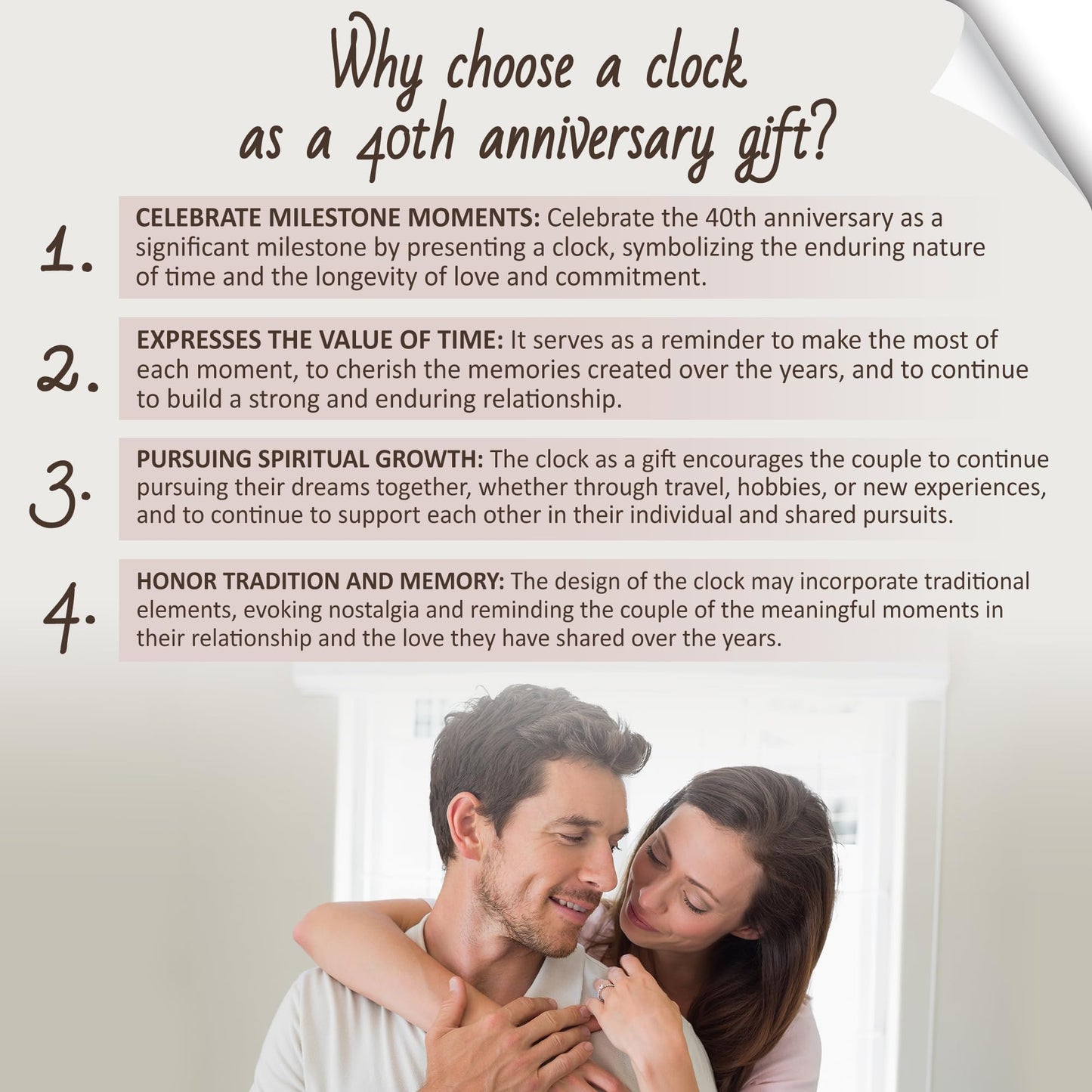 OkiyiD 40th Wedding, Light Up Anniversary Clock with LED Wooden Base for Couples Parents Bedroom Decor, Happy 40th for Husband Wife