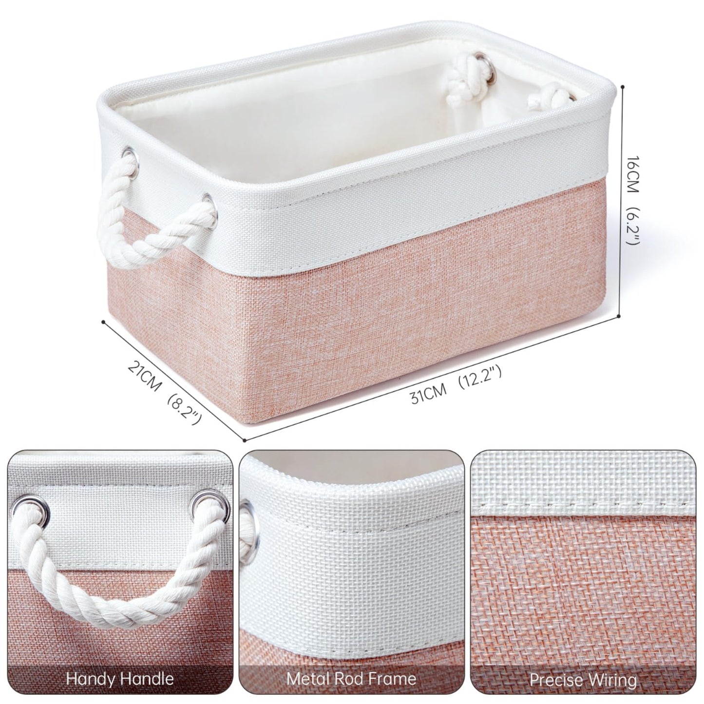PWVMWM Small Storage Box With Handles, Small Storage Baskets As Gift Basket for Toys Towels Makeup