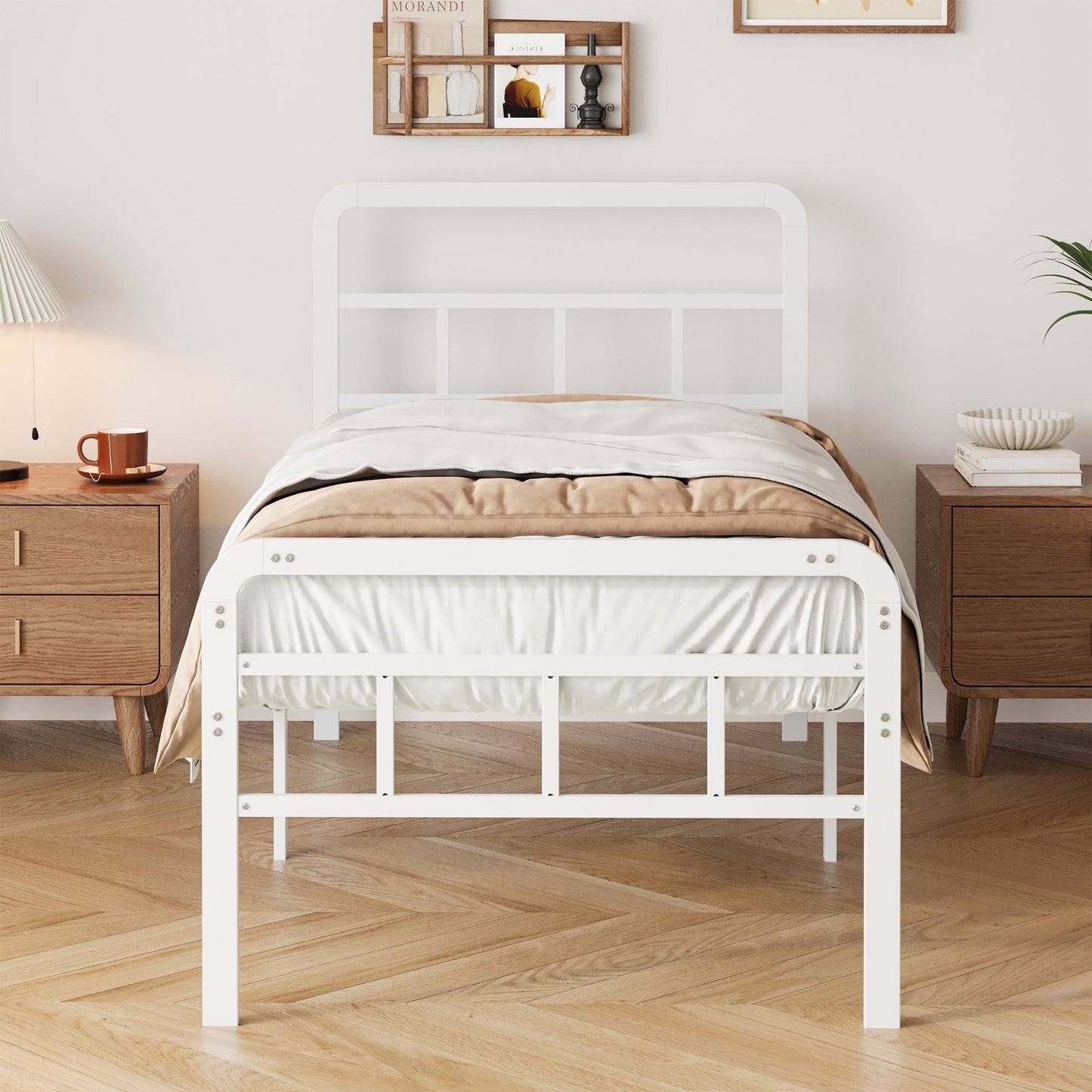 Yicensen Small Single Bed Frame with Headboard and Footboard