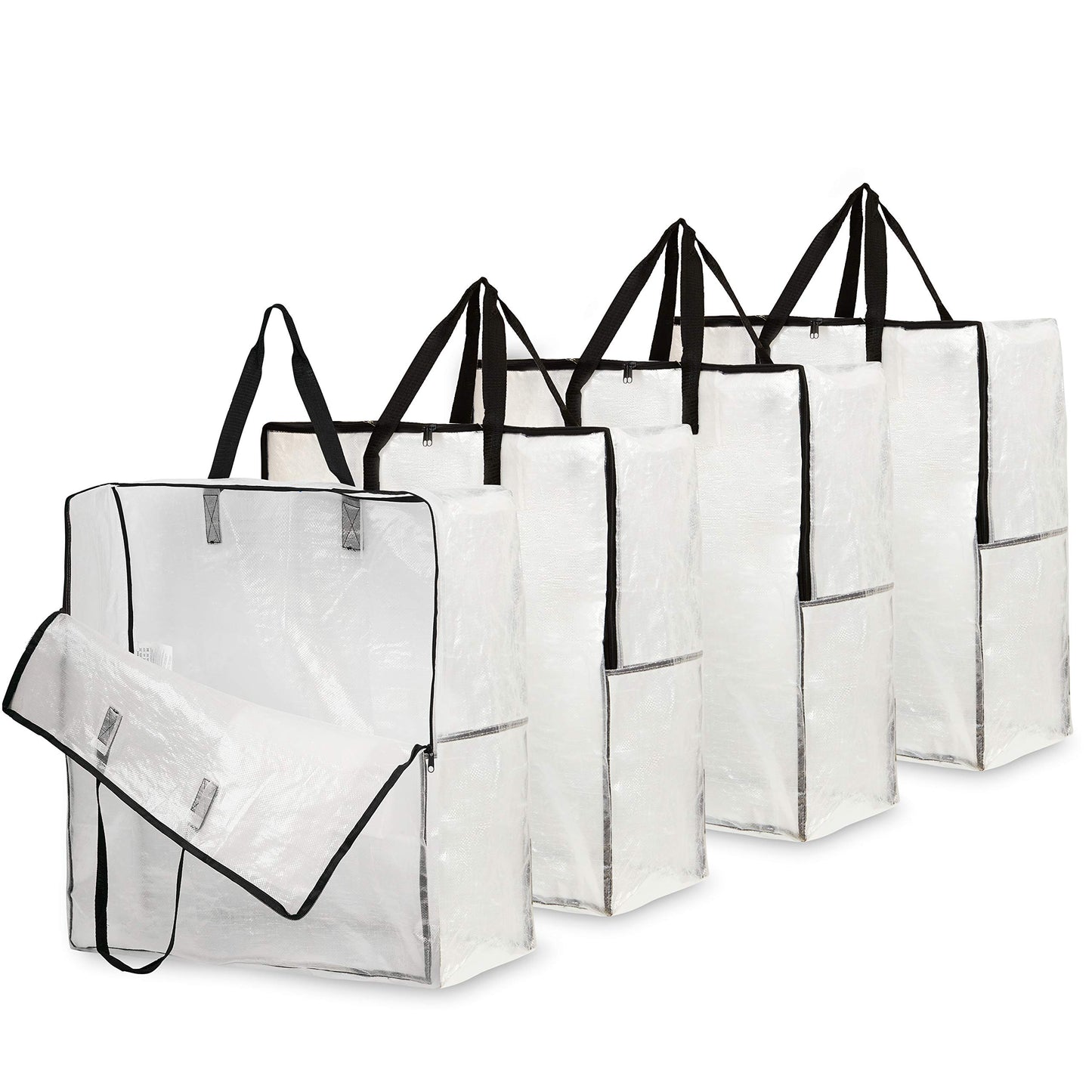DECO EXPRESS Laundry Bags XL, Pack of 4 Heavy Duty Jumbo Garage, Attic or Underbed Storage Solutions for Clothes, Bedding, Duvet