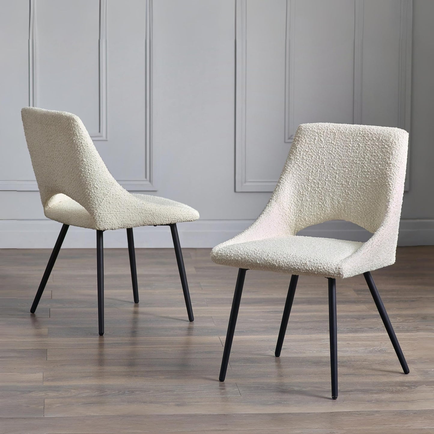 Julian Bowen Iris Dining Chairs, Set of 2, Ivory - H84 x W52 x D61cm