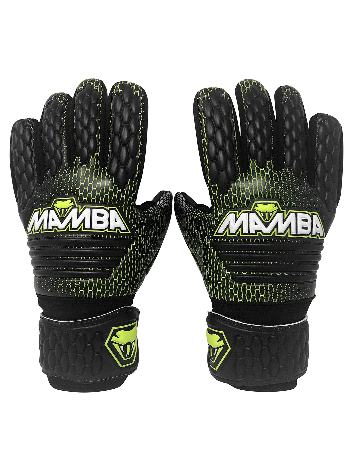 MAMBA Pro Goalkeeper Gloves | Premium Quality German Contact Latex Palm | Negative Cut | Latex Strap Wrist Support | Standout British Design | Goalie