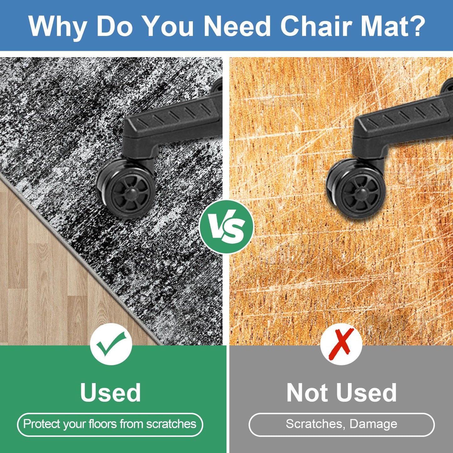 Capslpad Office Chair Mats for Hardwood Floor 90x120cm Non-Slip Modern Abstract Home Multi Purpose Chair Mat Low Pile Floor Protectors Computer Chair