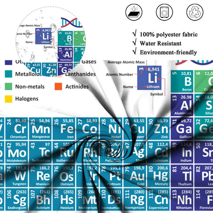 ASDCXZ Periodic Table Shower Curtain 180x200 cm, Bathroom Washable Shower Curtains