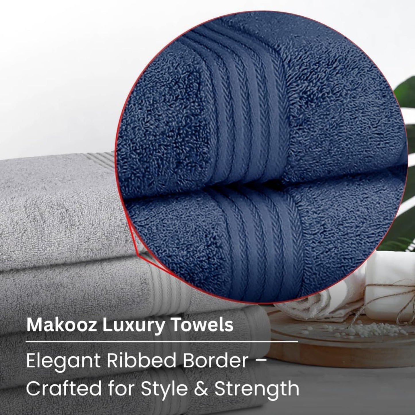 Makooz Luxurious Bamboo Face Flannels Pack of 6-700 GSM Thick Bamboo Face Cloth Towel - Silky Soft, Absorbent, Quick Dry Wash Cloth
